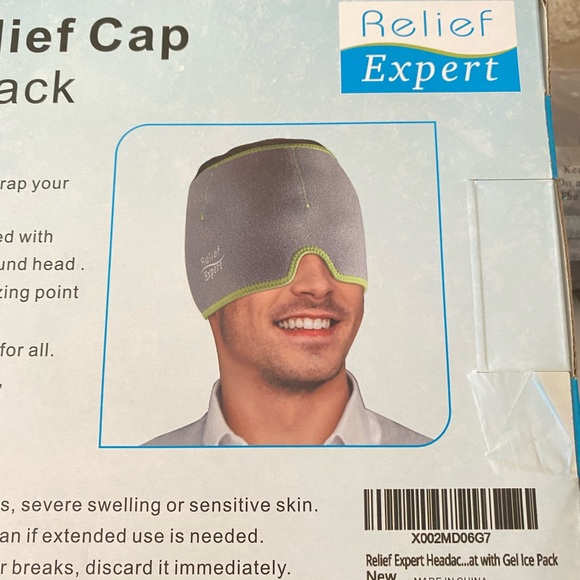 Migraine Relief Cap With Gel Ice Pack Soothe Pain & Relieve Fatigue - Picture 6 of 10